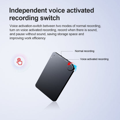 K2 Portable Ultra-thin Card Voice Recorder, Capacity:16GB(Black) - Other Style by buy2fix | Online Shopping UK | buy2fix