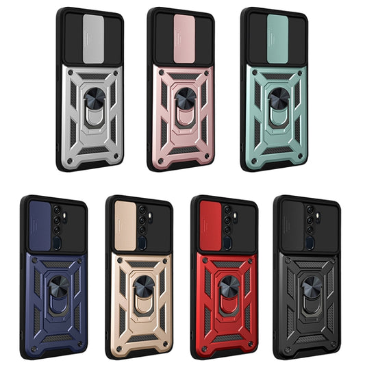 For OPPO A9 2020/A5 2020 Sliding Camera Cover Design TPU+PC Phone Protective Case(Black) - OPPO Cases by buy2fix | Online Shopping UK | buy2fix