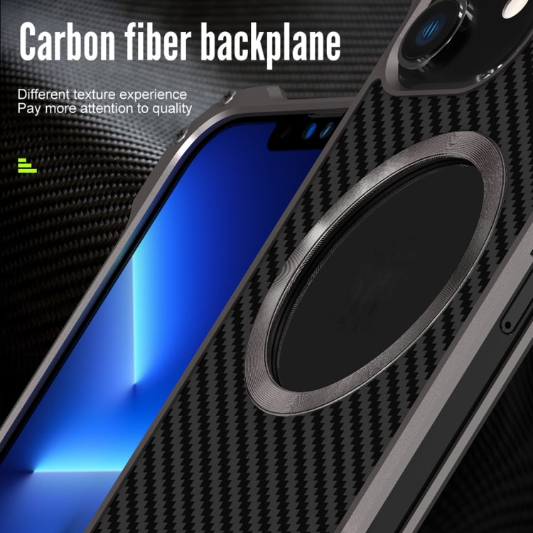 For iPhone 12 Pro Max R-JUST RJ51 Hollow Shockproof Metal Protective Phone Case(Dark Grey) - iPhone 12 Pro Max Cases by R-JUST | Online Shopping UK | buy2fix