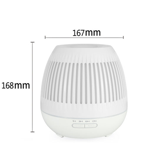 400ml Hollow-out LED Humidifier Wood Grain Air Purifier Aromatherapy Machine Automatic Alcohol Sprayer with Colorful LED Light, Plug Specification:US Plug(White) - Air Purifiers & Accessories by buy2fix | Online Shopping UK | buy2fix