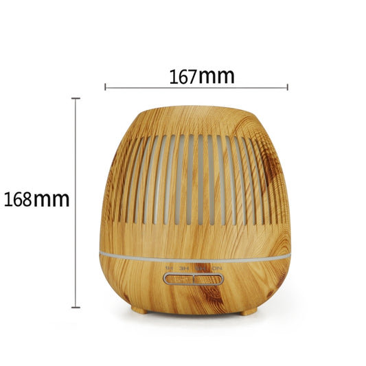400ml Hollow-out LED Humidifier Wood Grain Air Purifier Aromatherapy Machine Automatic Alcohol Sprayer with Colorful LED Light, Plug Specification:US Plug(Light Brown) - Air Purifiers & Accessories by buy2fix | Online Shopping UK | buy2fix