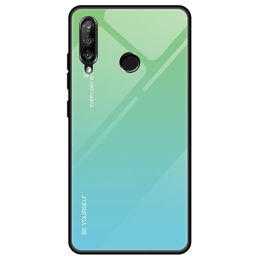 For Huawei Enjoy 9s / Honor 10i / Honor 20i / P Smart+ 2019 Gradient Color Glass Case(Sky Blue) - Honor Cases by buy2fix | Online Shopping UK | buy2fix