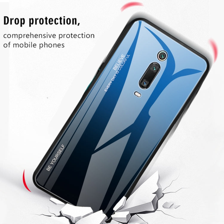 For Xiaomi Redmi K20 / K20 Pro / Mi 9T / Mi 9T Pro Gradient Color Glass Case(Red) - Xiaomi Cases by buy2fix | Online Shopping UK | buy2fix