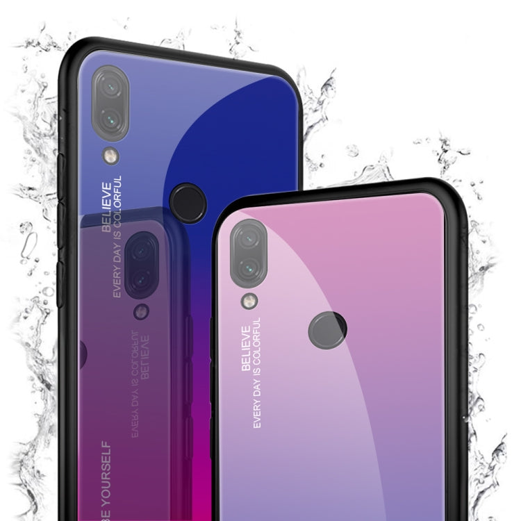 For Xiaomi Redmi Note 7 Gradient Color Glass Case(Light Purple) - Xiaomi Cases by buy2fix | Online Shopping UK | buy2fix