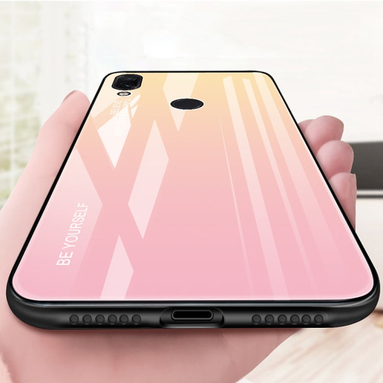 For Xiaomi Redmi Note 7 Gradient Color Glass Case(Light Purple) - Xiaomi Cases by buy2fix | Online Shopping UK | buy2fix