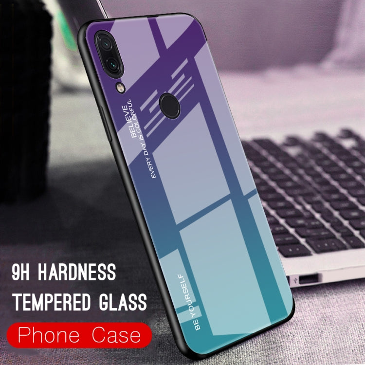 For Xiaomi Redmi Note 7 Gradient Color Glass Case(Light Purple) - Xiaomi Cases by buy2fix | Online Shopping UK | buy2fix