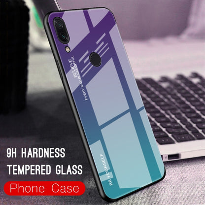 For Xiaomi Redmi Note 7 Gradient Color Glass Case(Light Purple) - Xiaomi Cases by buy2fix | Online Shopping UK | buy2fix