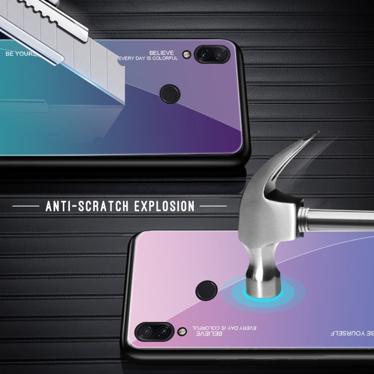 For Xiaomi Redmi Note 7 Gradient Color Glass Case(Light Purple) - Xiaomi Cases by buy2fix | Online Shopping UK | buy2fix