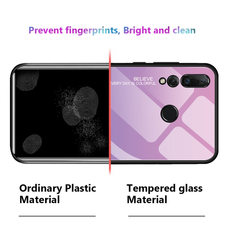 For Huawei Nova 4 Gradient Color Glass Case(Light Purple) - Huawei Cases by buy2fix | Online Shopping UK | buy2fix