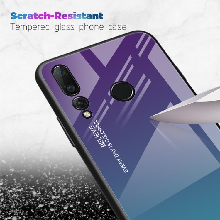 For Huawei Nova 4 Gradient Color Glass Case(Light Purple) - Huawei Cases by buy2fix | Online Shopping UK | buy2fix