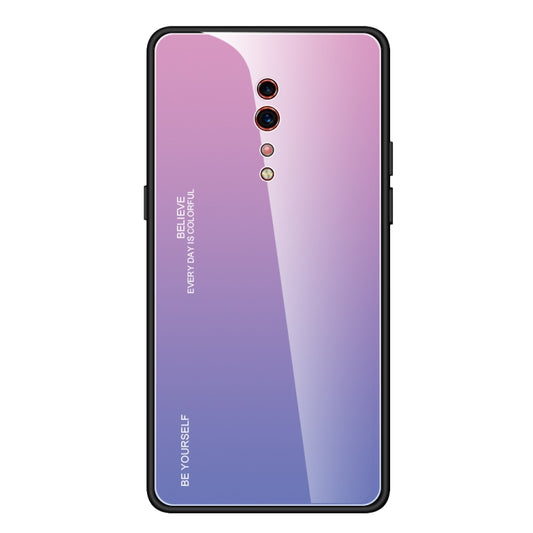 For OPPO Reno Z Gradient Color Glass Case(Light Purple) by buy2fix