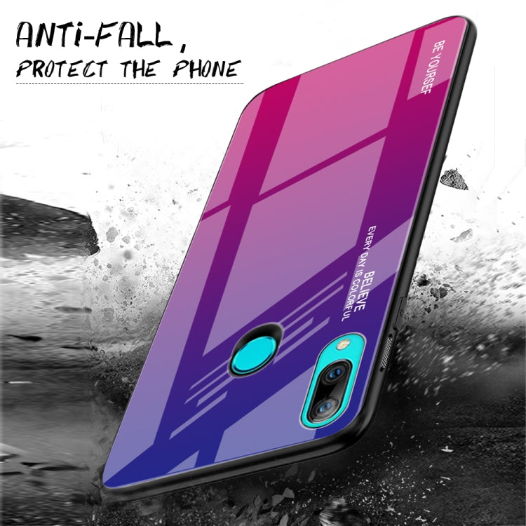 For Huawei P Smart Z Gradient Color Glass Case(Sky Blue) - Huawei Cases by buy2fix | Online Shopping UK | buy2fix