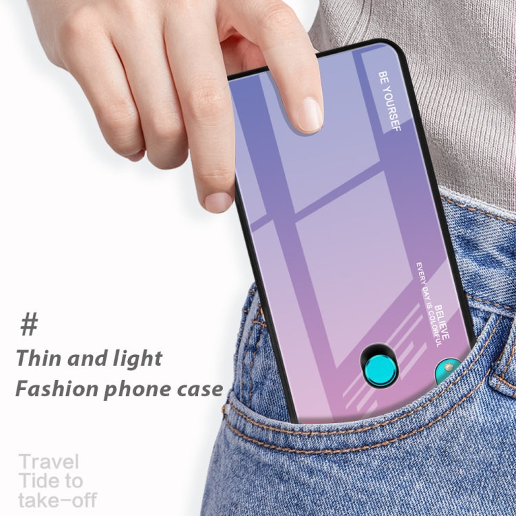 For Huawei P Smart Z Gradient Color Glass Case(Sky Blue) - Huawei Cases by buy2fix | Online Shopping UK | buy2fix