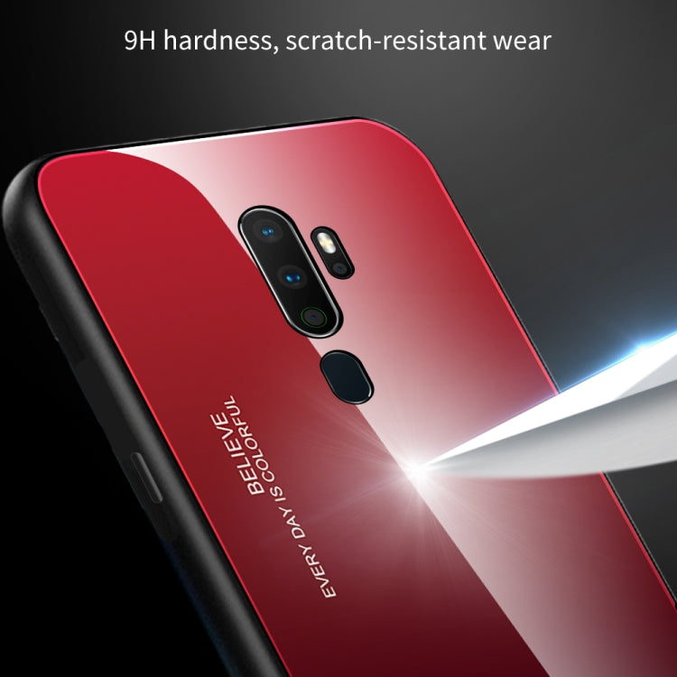For OPPO A9 (2020) Gradient Color Glass Case(Purple) - OPPO Cases by buy2fix | Online Shopping UK | buy2fix