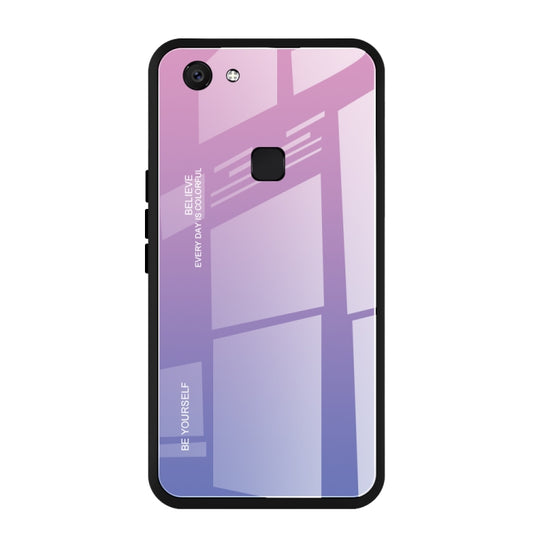 For Vivo V7 Gradient Color Glass Case(Light Purple) - vivo Cases by buy2fix | Online Shopping UK | buy2fix