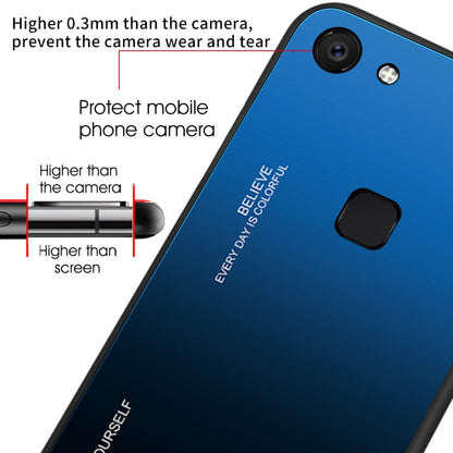 For Vivo V7 Gradient Color Glass Case(Light Purple) - vivo Cases by buy2fix | Online Shopping UK | buy2fix