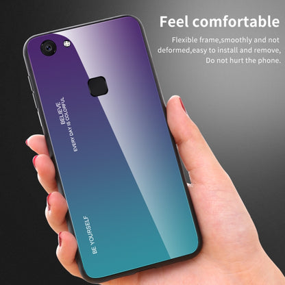 For Vivo V7 Gradient Color Glass Case(Light Purple) - vivo Cases by buy2fix | Online Shopping UK | buy2fix