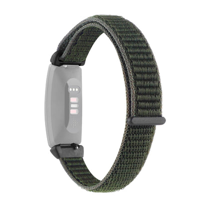 For Fitbit Inspire 2 Nylon Loop Strap Watch Band(Army Green) - Watch Bands by buy2fix | Online Shopping UK | buy2fix