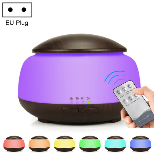 Wood Grain Humidifier Air Purifier Ultrasonic Atomization Household Aromatherapy Machine with Colorful LED Light Automatic Alcohol Sprayer, Plug Specification:EU Plug(Dark Brown) - Air Purifiers & Accessories by buy2fix | Online Shopping UK | buy2fix