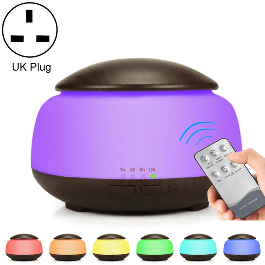 Wood Grain Humidifier Air Purifier Ultrasonic Atomization Household Aromatherapy Machine with Colorful LED Light Automatic Alcohol Sprayer, Plug Specification:UK Plug(Dark Brown) - Air Purifiers & Accessories by buy2fix | Online Shopping UK | buy2fix