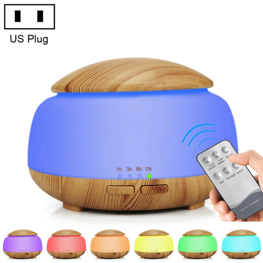 Wood Grain Humidifier Air Purifier Ultrasonic Atomization Household Aromatherapy Machine with Colorful LED Light Automatic Alcohol Sprayer, Plug Specification:US Plug(Light Brown) - Air Purifiers & Accessories by buy2fix | Online Shopping UK | buy2fix
