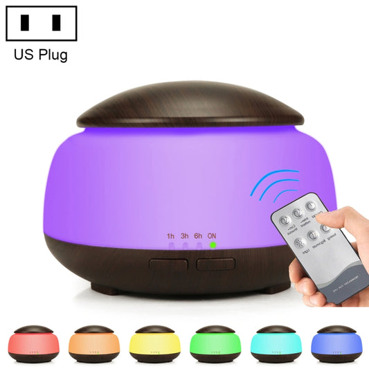 Wood Grain Humidifier Air Purifier Ultrasonic Atomization Household Aromatherapy Machine with Colorful LED Light Automatic Alcohol Sprayer, Plug Specification:US Plug(Dark Brown) - Air Purifiers & Accessories by buy2fix | Online Shopping UK | buy2fix
