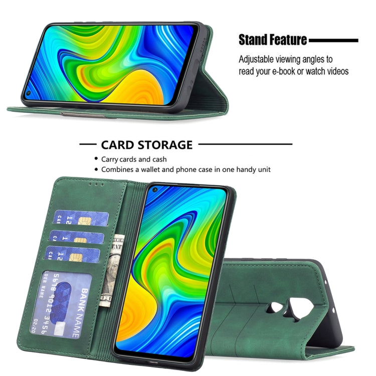 For Xiaomi Redmi Note 9 / 10X 4G Magnetic Splicing Leather Phone Case(Green) - Xiaomi Cases by buy2fix | Online Shopping UK | buy2fix