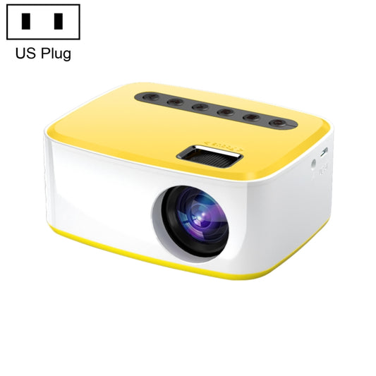 T20 320x240 400 Lumens Portable Home Theater LED HD Digital Projector, Same Screen Version, US Plug(White Yellow) - LED Projector by buy2fix | Online Shopping UK | buy2fix