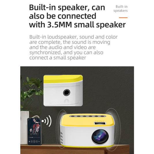 T20 320x240 400 Lumens Portable Home Theater LED HD Digital Projector, Same Screen Version, UK Plug(Black White) - LED Projector by buy2fix | Online Shopping UK | buy2fix