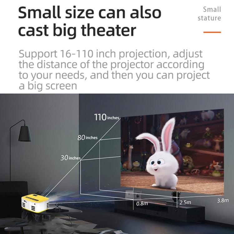 T20 320x240 400 Lumens Portable Home Theater LED HD Digital Projector, Same Screen Version, AU Plug(Black White) - LED Projector by buy2fix | Online Shopping UK | buy2fix