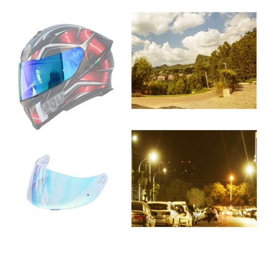 Motorcycle Helmet Visor Anti-UV Wind Shield Lens For AGV K1 / K3SV / K5(Aurora Blue) - Helmets by buy2fix | Online Shopping UK | buy2fix