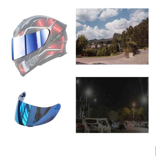 Motorcycle Helmet Visor Anti-UV Wind Shield Lens For AGV K1 / K3SV / K5(Electroplated Blue) - Helmets by buy2fix | Online Shopping UK | buy2fix