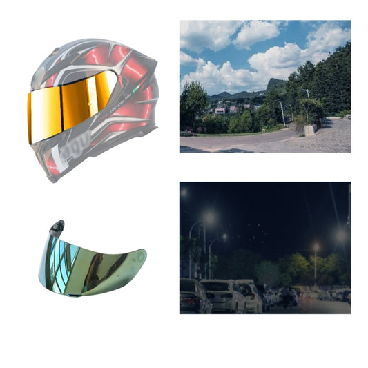 Motorcycle Helmet Visor Anti-UV Wind Shield Lens For AGV K1 / K3SV / K5(Electroplated Gold) - Helmets by buy2fix | Online Shopping UK | buy2fix