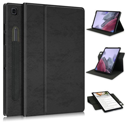 For Samsung Galaxy Tab A7 Lite  8.7 2021 T220 / T225 Solid Color 360 Degrees Rotation Tablet Leather Case with Holder(Black) - Other Galaxy Tab PC by buy2fix | Online Shopping UK | buy2fix