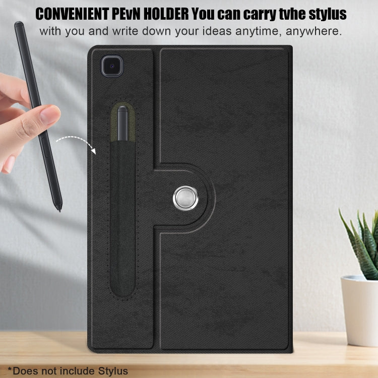 For Samsung Galaxy Tab A7 Lite  8.7 2021 T220 / T225 Solid Color 360 Degrees Rotation Tablet Leather Case with Holder(Black) - Other Galaxy Tab PC by buy2fix | Online Shopping UK | buy2fix