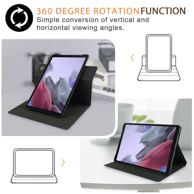 For Samsung Galaxy Tab A7 Lite  8.7 2021 T220 / T225 Solid Color 360 Degrees Rotation Tablet Leather Case with Holder(Black) - Other Galaxy Tab PC by buy2fix | Online Shopping UK | buy2fix