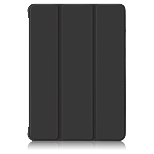 For Samsung Galaxy Tab S7 FE 12.4 Solid Color TPU Horizontal Flip Tablet Leather Case with 3-Fold Holder & Sleep / Wake-up Function(Black) - Galaxy Tab S7 FE by buy2fix | Online Shopping UK | buy2fix