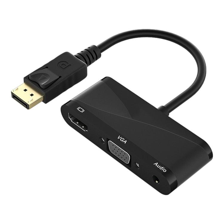 D45 3 in 1 DP to HDMI + VGA + 3.5 Audio Converter Cable(Black) by buy2fix