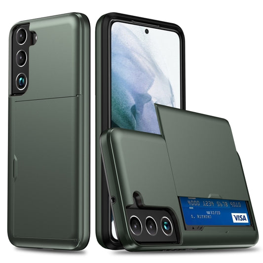 For Samsung Galaxy S22 5G Shockproof Armor Phone Case with Card Slot(Dark Green) - Galaxy S22 5G Cases by buy2fix | Online Shopping UK | buy2fix