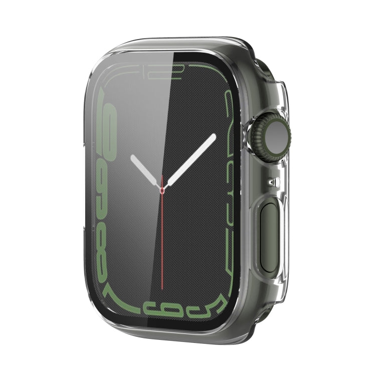 Electroplating Shockproof PC Protective Case with Tempered Glass Film For Apple Watch Series 9 / 8 / 7 41mm(Transparent White) by buy2fix