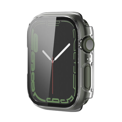 Electroplating Shockproof PC Protective Case with Tempered Glass Film For Apple Watch Series 9 / 8 / 7 41mm(Transparent White) by buy2fix