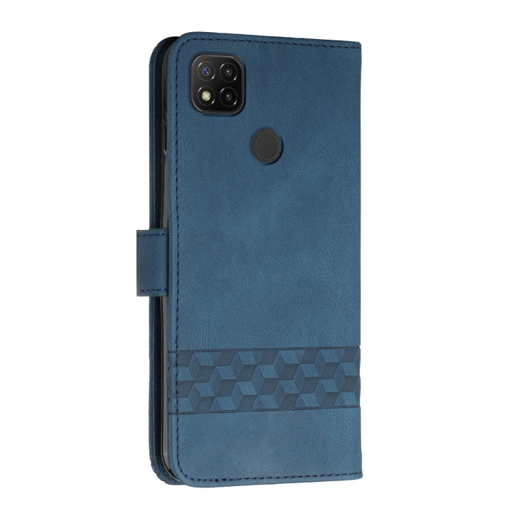 For Xiaomi Redmi 9C Cubic Skin Feel Flip Leather Phone Case(RoyalBlue) - Xiaomi Cases by buy2fix | Online Shopping UK | buy2fix