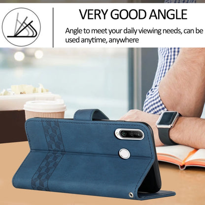 For Huawei P20 Lite Cubic Skin Feel Flip Leather Phone Case(Royal Blue) - Huawei Cases by buy2fix | Online Shopping UK | buy2fix
