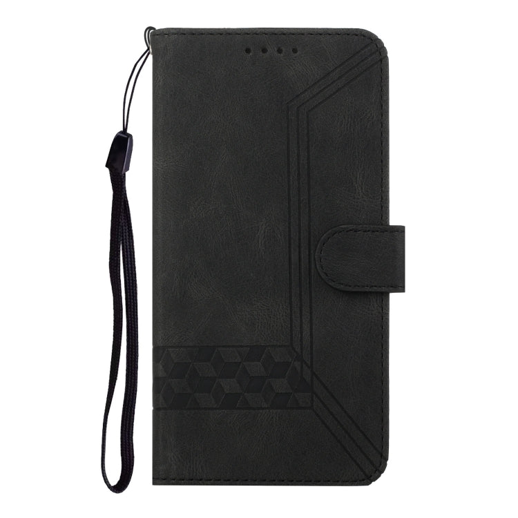 For OPPO Realme 7i Cubic Skin Feel Flip Leather Phone Case(Black) - Realme Cases by buy2fix | Online Shopping UK | buy2fix