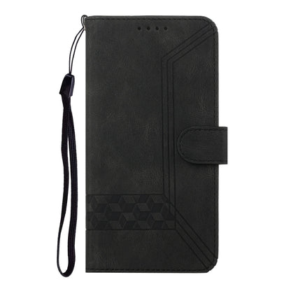 For OPPO Realme 7i Cubic Skin Feel Flip Leather Phone Case(Black) - Realme Cases by buy2fix | Online Shopping UK | buy2fix