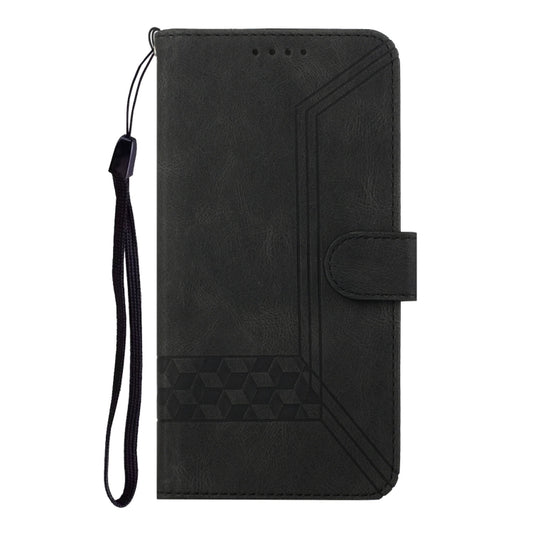 For OPPO Realme 7i Cubic Skin Feel Flip Leather Phone Case(Black) - Realme Cases by buy2fix | Online Shopping UK | buy2fix