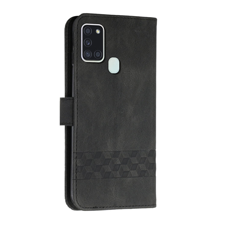 For OPPO Realme 7i Cubic Skin Feel Flip Leather Phone Case(Black) - Realme Cases by buy2fix | Online Shopping UK | buy2fix