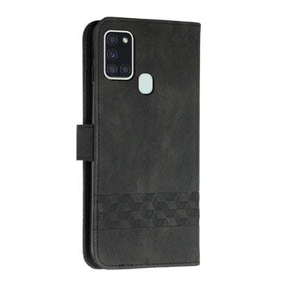 For OPPO Realme 7i Cubic Skin Feel Flip Leather Phone Case(Black) - Realme Cases by buy2fix | Online Shopping UK | buy2fix