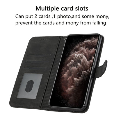 For OPPO Realme 7i Cubic Skin Feel Flip Leather Phone Case(Black) - Realme Cases by buy2fix | Online Shopping UK | buy2fix