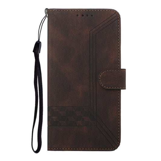 For OPPO Realme 7i Cubic Skin Feel Flip Leather Phone Case(Dark Brown) - Realme Cases by buy2fix | Online Shopping UK | buy2fix